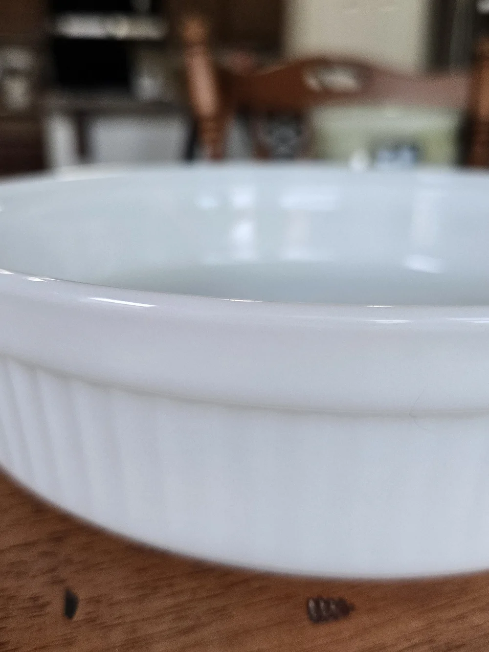Anchor Hocking Fire-King White Milk Glass 1 Quart Ribbed Casserole Dish